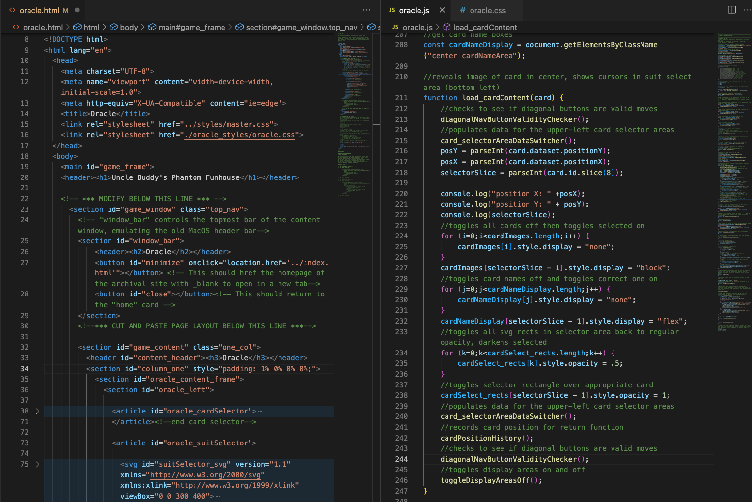 Screenshot of code for the Funhouse